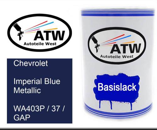 Chevrolet, Imperial Blue Metallic, WA403P / 37 / GAP: 500ml Lackdose, von ATW Autoteile West.